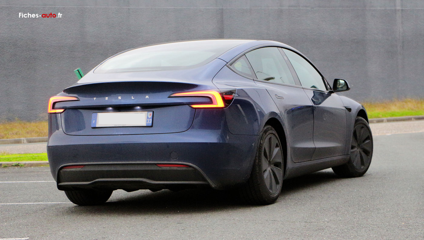 Fiche technique tesla Model 3 (électrique) 2023 Toutes les ...